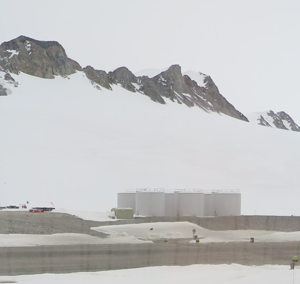 Fuel farm on the west side of base by the apron